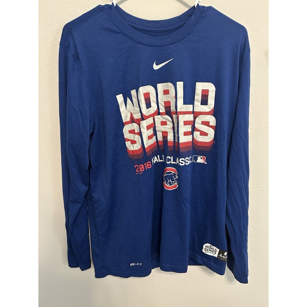 Men’s Nike Chicago Cubs Royal 2016 Series Champions Celebration T-Shirt Size L